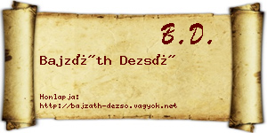 Bajzáth Dezső névjegykártya